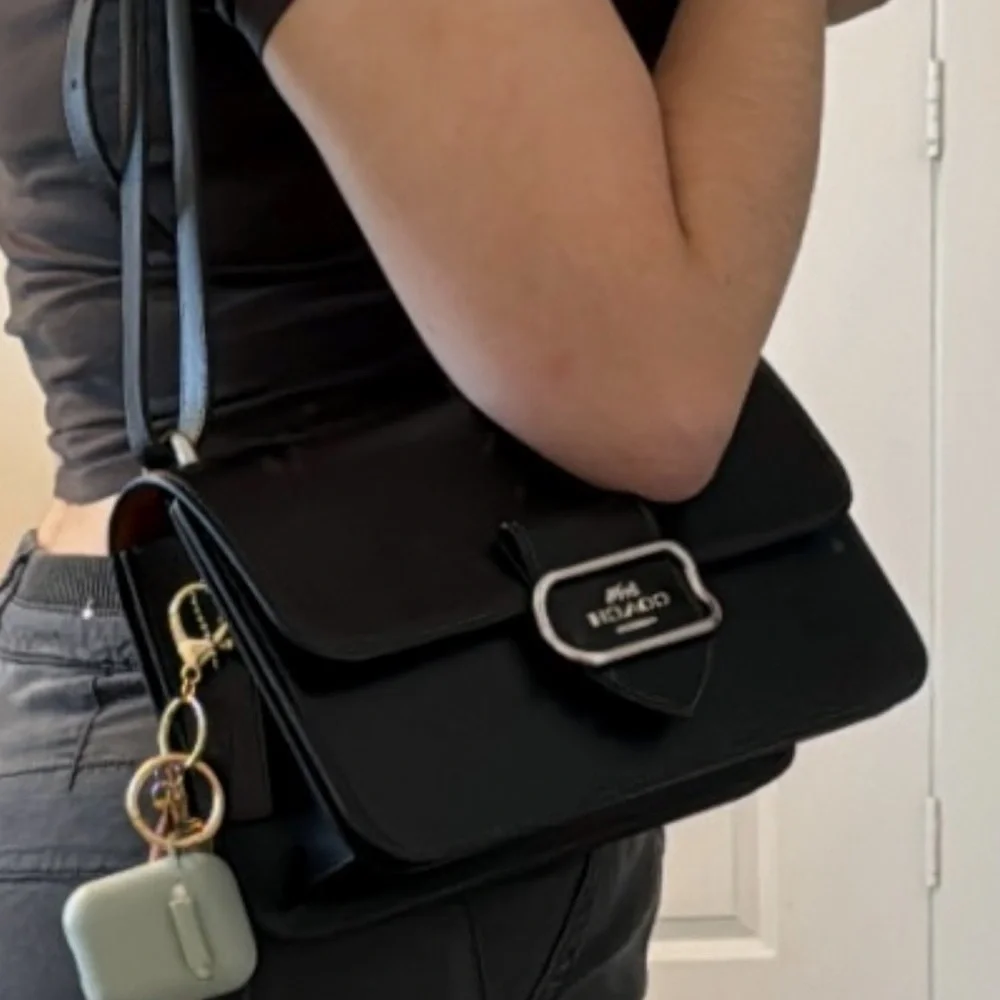 Coach Black Morgan Square Leather Crossbody (large)